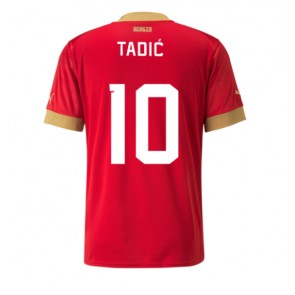 Serbien Dusan Tadic #10 Hjemmebanetrøje VM 2022 Kort ærmer